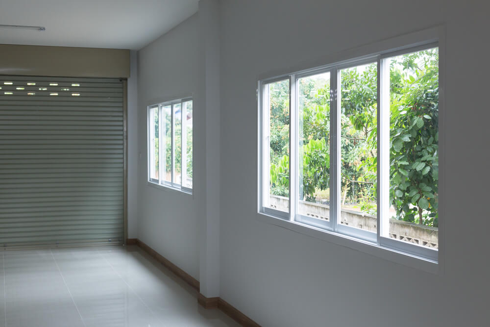 sliding windows in a garage