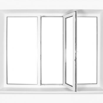 double pane triple window with a white background