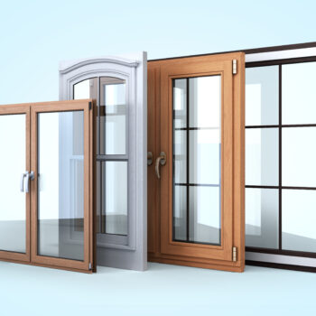 Different material and shape windows