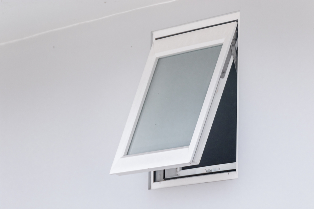 Close up of an awning window